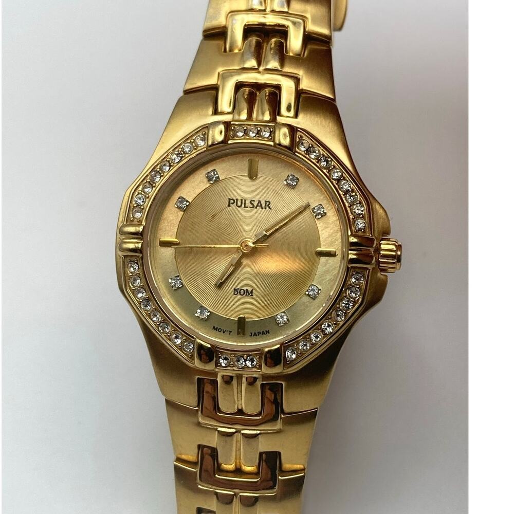 Pulsar Women's Dress Watch 28mm - New Battery - WR 5Bar Wrist 6.75" VX51-X416 - Picture 3 of 11